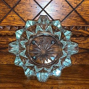 Vintage cut glass clear ashtray